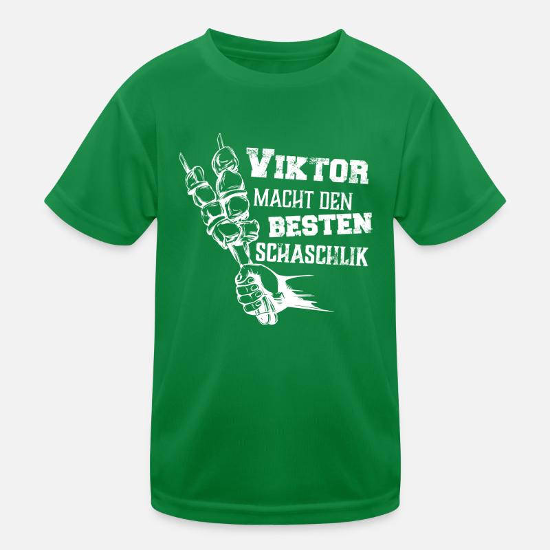 Viktor macht den besten Schaschlik Grill Geschenk Kinder Funktions-T-Shirt
