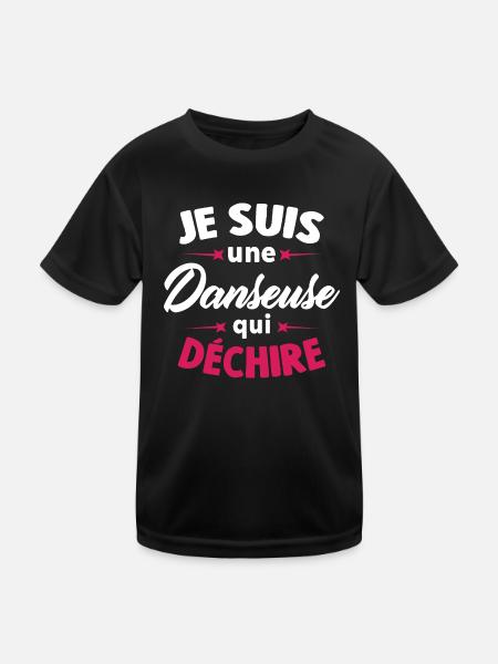Je Suis Une Danseuse Qui Déchire - T-shirt sport Enfant - noir - Devant