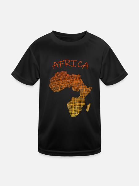 Africa Afrika - Kinder Funktions-T-Shirt - Schwarz - Vorne