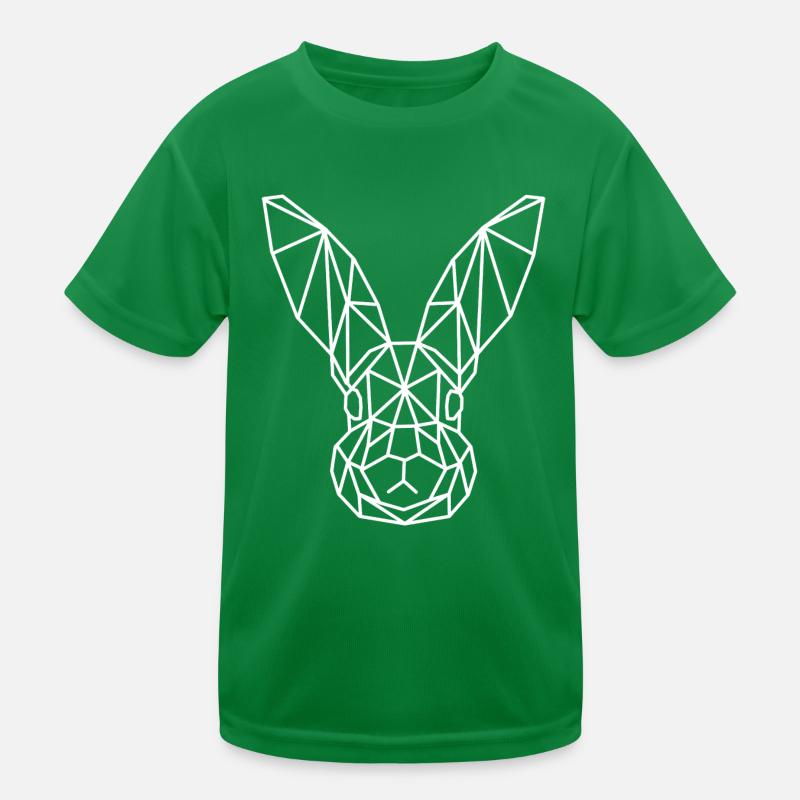 Rabbit Geometric Line Kids Functional T-Shirt