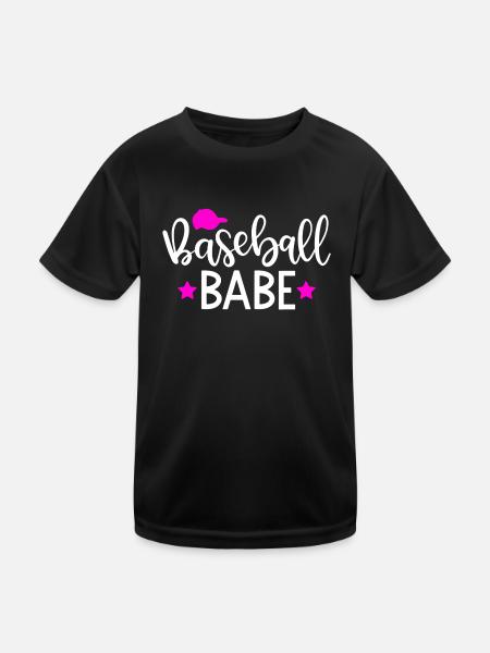 Baseball Babe - Kids Functional T-Shirt - black - Front
