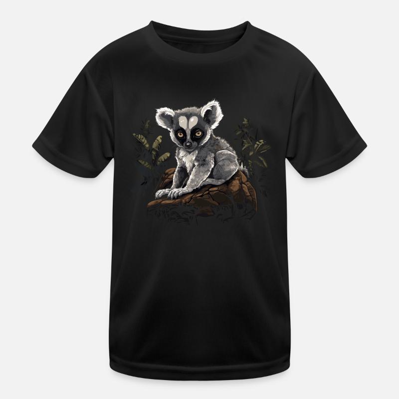 Lemur Katta Madagaskar Lemuren Tier Kinder Funktions-T-Shirt