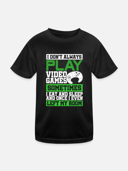 Je ne joue pas toujours aux jeux vidéo Eat Sleep Gamer - T-shirt sport Enfant - noir - Devant
