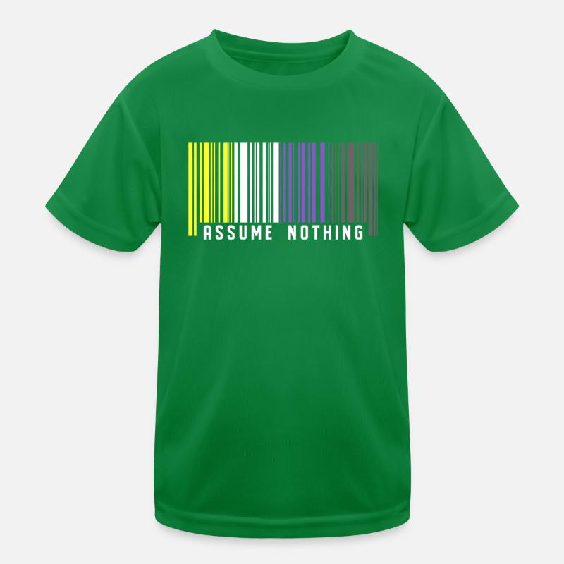 Nonbinary | Non-Binary Pride Barcode Flag Kids Functional T-Shirt