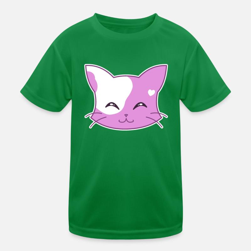 Herzkatze Grinzend Kinder Funktions-T-Shirt