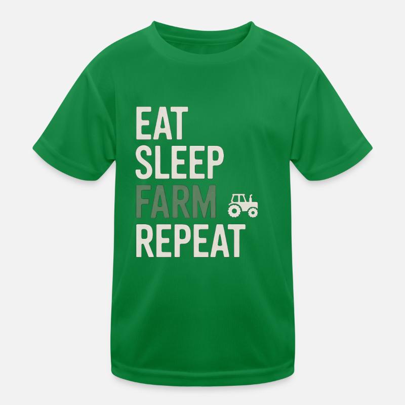 Manger dormir à la ferme Répéter T-shirt sport Enfant