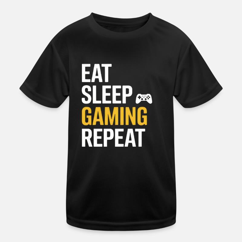 Eat Sleep Gaming Repeat Kids Functional T-Shirt