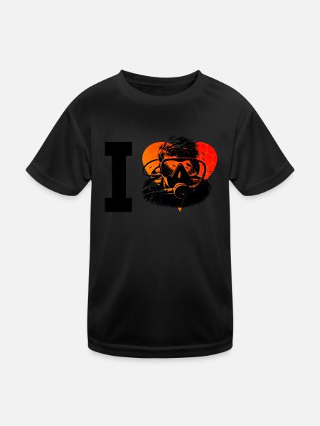 Diver Scuba Diver Diver Men's Diving - Kids Functional T-Shirt - black - Front