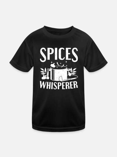 Kitchen Spices Whisperer Cook Chef - Kids Functional T-Shirt - black - Front