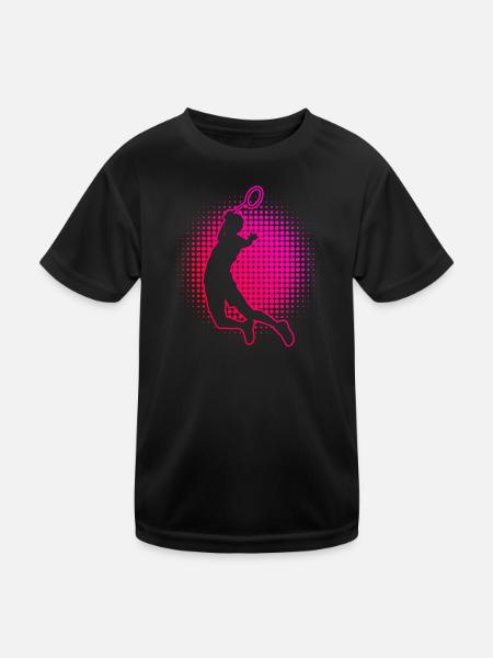 Men's Badminton Women's Badminton Squash Badminton - Kids Functional T-Shirt - black - Front