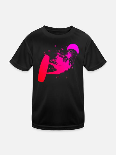Kiting Hommes KitesurfEr Kitesurf Kitesurf kitesurf - T-shirt sport Enfant - noir - Devant