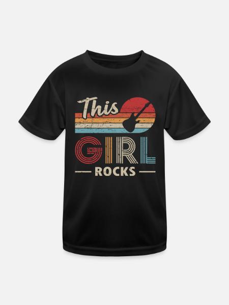 This Girl Rocks Bass Guitar Player - Kids Functional T-Shirt - black - Front