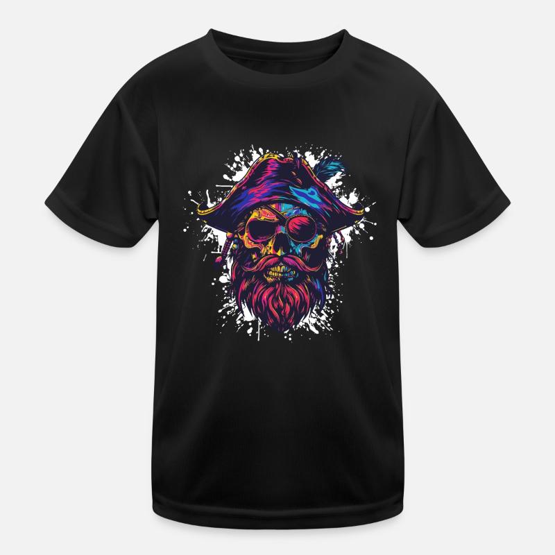 Pirate Skull Kids Functional T-Shirt