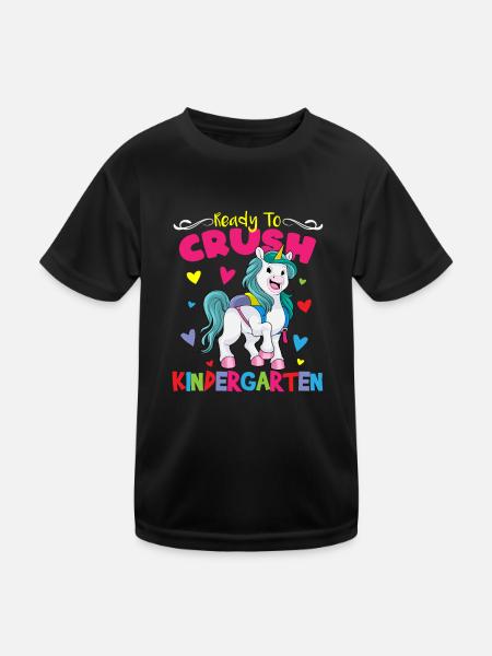 Ready To Crush Kindergarten Pre-K School Unicorn - T-shirt sport Enfant - noir - Devant