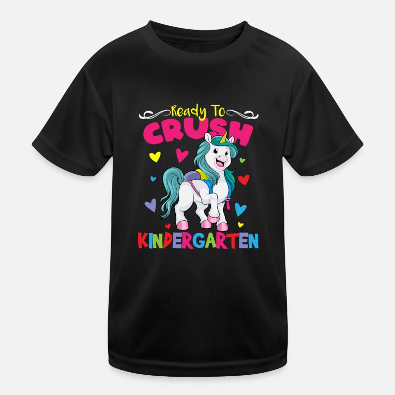 Ready To Crush Kindergarten Pre-K School Unicorn Kinder Funktions-T-Shirt