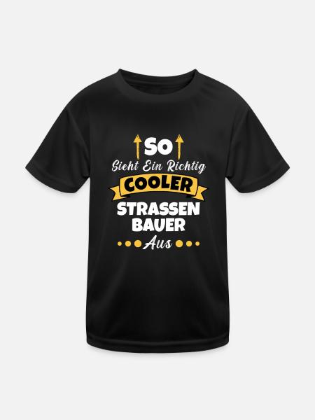 So Sieht Ein Richtig Cooler Steinmetz aus - Kinder Funktions-T-Shirt - Schwarz - Vorne