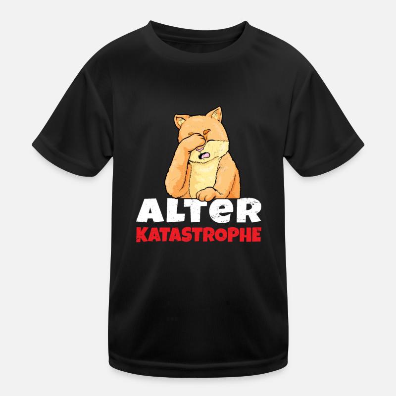 Alter Katastrophe Lustige Katze Miau Werkstatt Kinder Funktions-T-Shirt