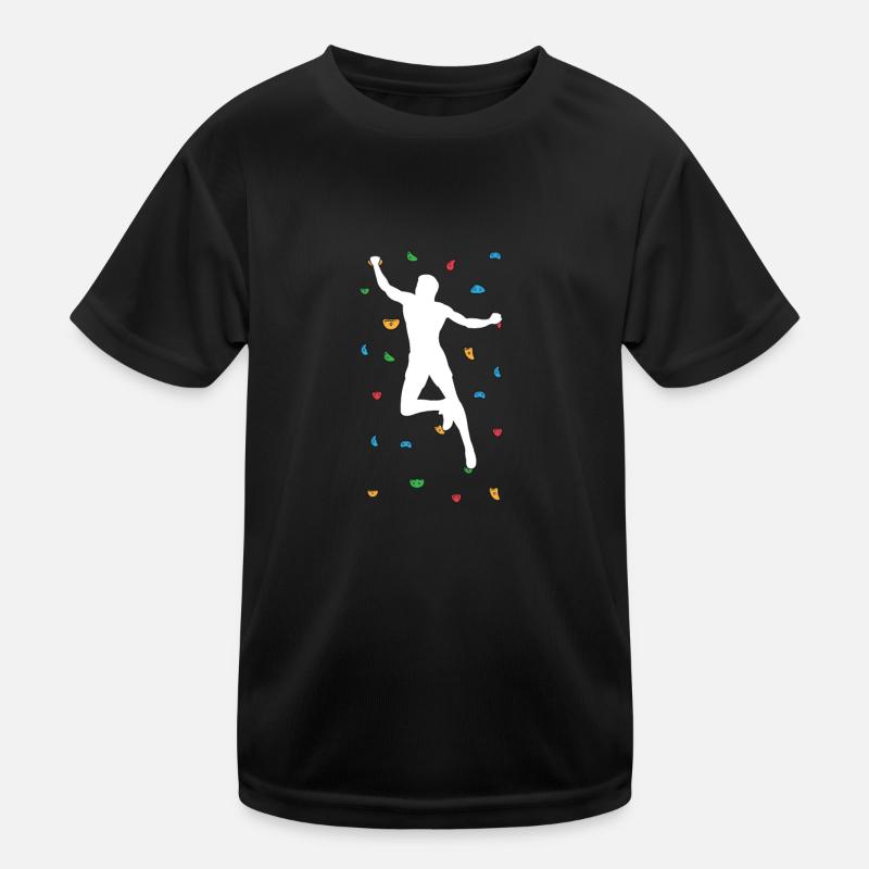 Rock Climbing Bouldering Wall Climber Kids Functional T-Shirt