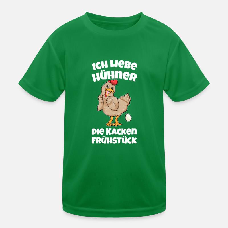 Ich Liebe Hühner Frühstück Eier Hühnerflüsterer Kinder Funktions-T-Shirt