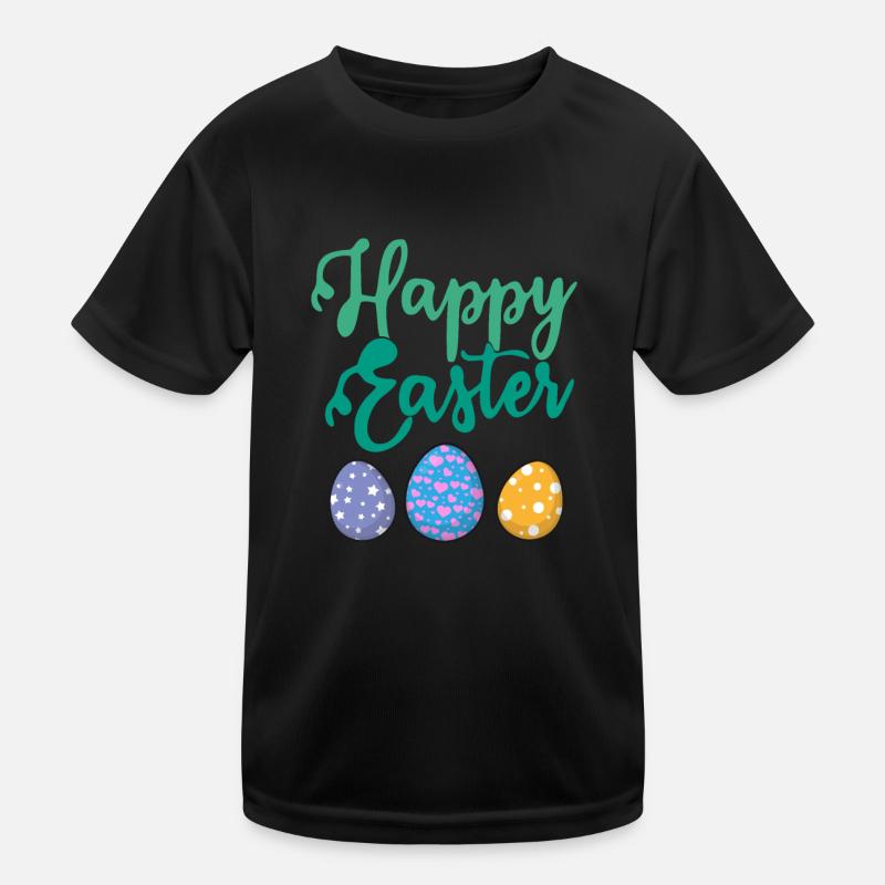 Happy Easter Funny Easter Rabbit Easter Eggs Kids Functional T-Shirt