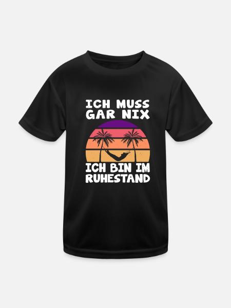 Rentner Sprüche Ruhestand Rente Geschenkidee - Kinder Funktions-T-Shirt - Schwarz - Vorne