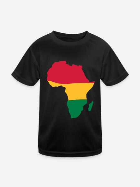 afrika - Kinder Funktions-T-Shirt - Schwarz - Vorne