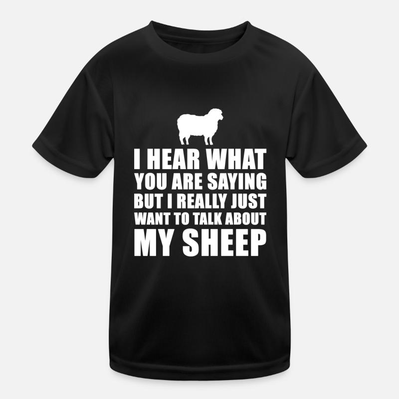 Funny Sheep Gift Idea - Kids Functional T-Shirt - black