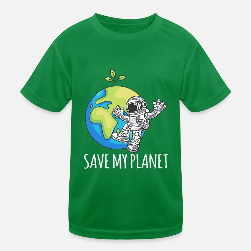 Astronaut Space Day Earth Gift Environment Kids Functional T-Shirt