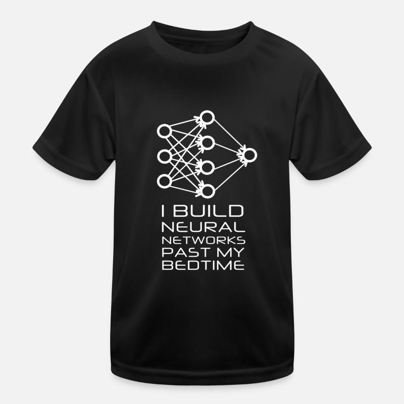 Machine Learning Neuronales Netz - Kinder Funktions-T-Shirt - Schwarz