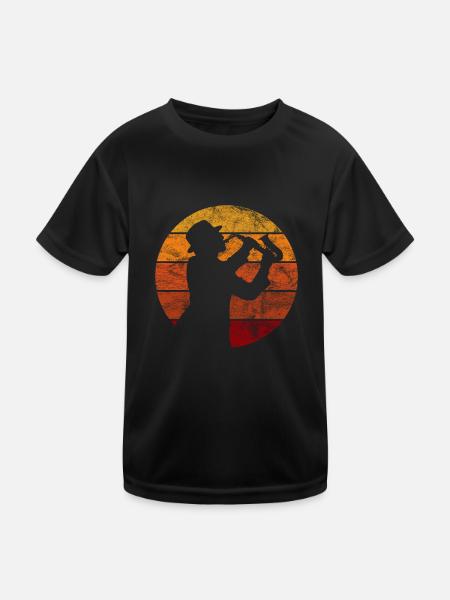 Saxofon Jazz Swing Klassik Musik Ska Punk Rock - Kinder Funktions-T-Shirt - Schwarz - Vorne