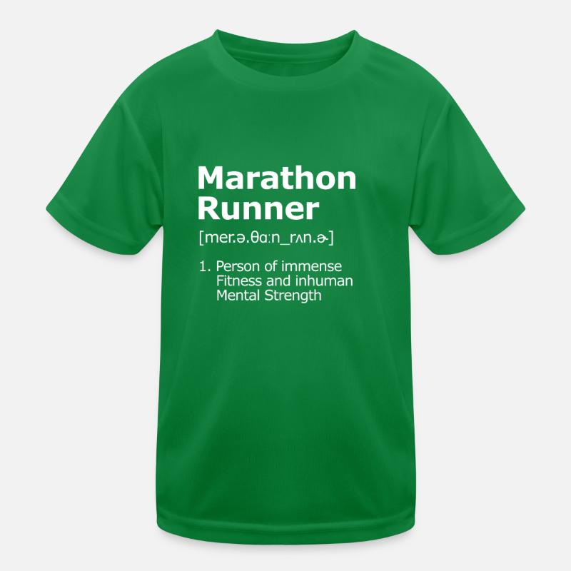 Marathon Runner Description Ausdauer Läufer Kinder Funktions-T-Shirt