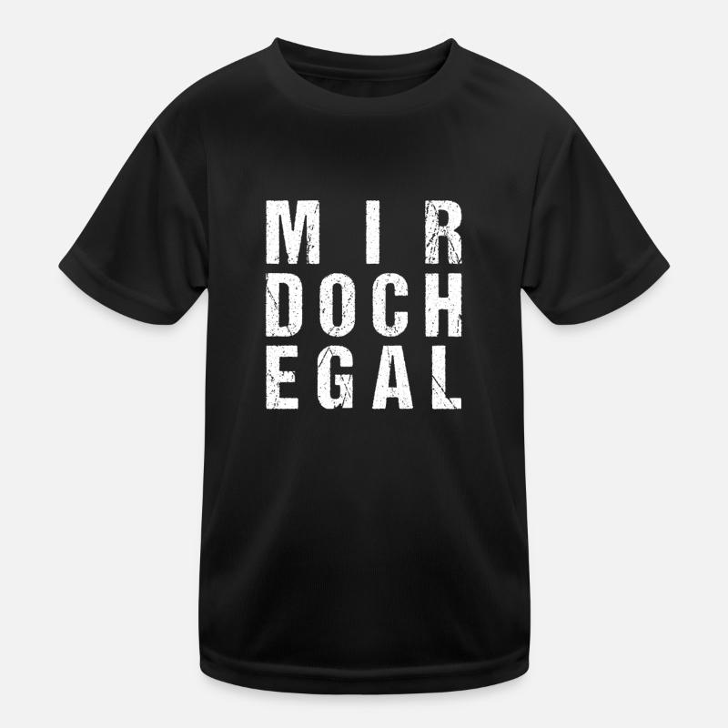 mir doch egal - Kinder Funktions-T-Shirt - Schwarz