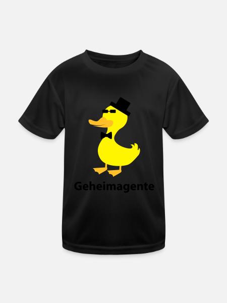 Geheimagente - Kinder Funktions-T-Shirt - Schwarz - Vorne