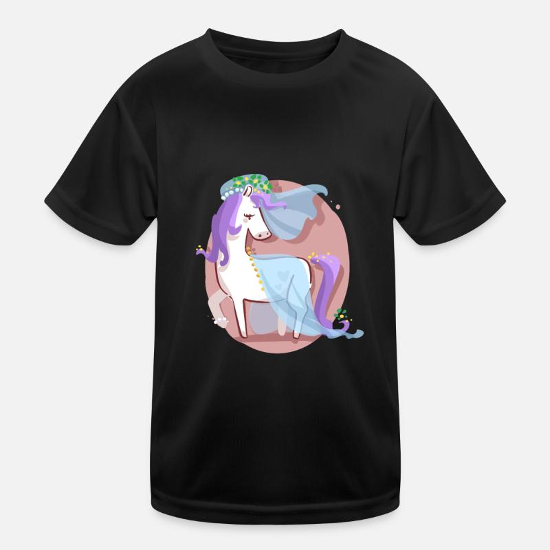 Einhorn Braut Kinder Funktions-T-Shirt