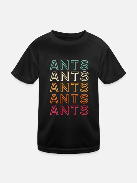 Fourmi rétro - T-shirt sport Enfant - noir - Devant