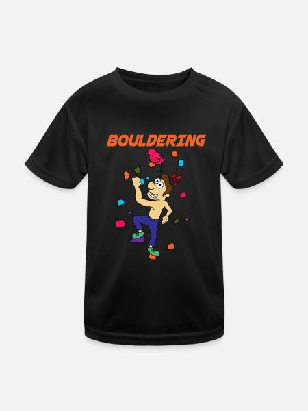 Bouldering Bouldern Cadeau d'escalade artificiel - T-shirt sport Enfant - noir - Devant