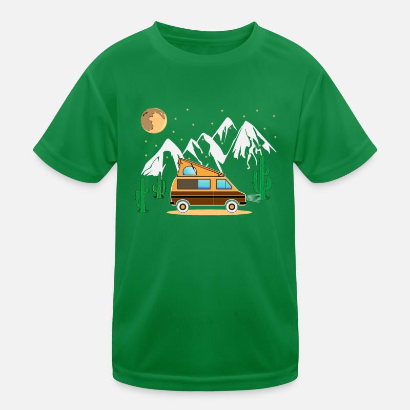Camper Camping Bus mit Faltdach Kinder Funktions-T-Shirt