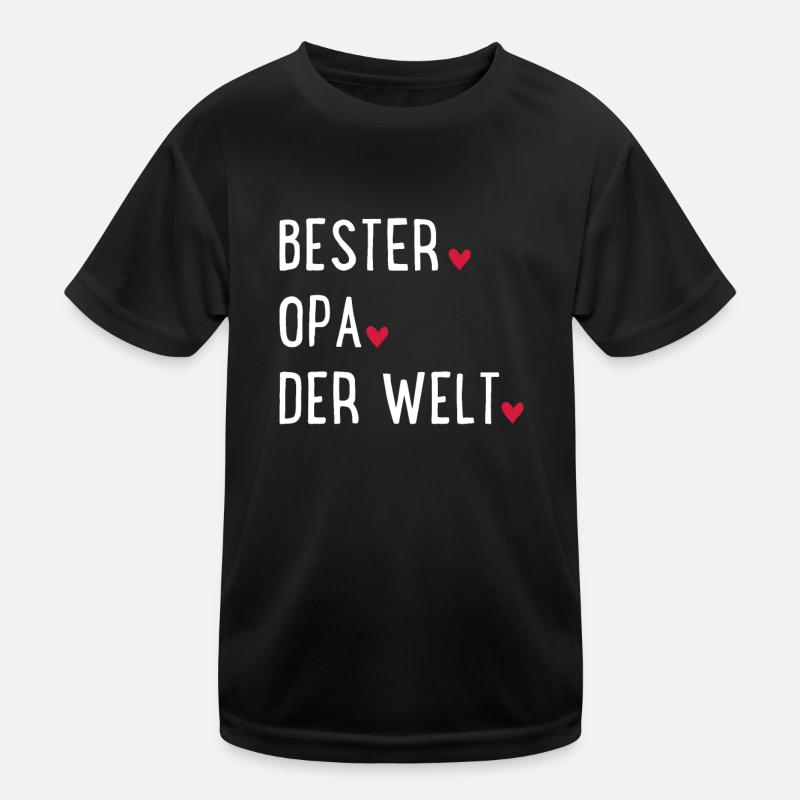 Bester Opa der Welt - Kinder Funktions-T-Shirt - Schwarz