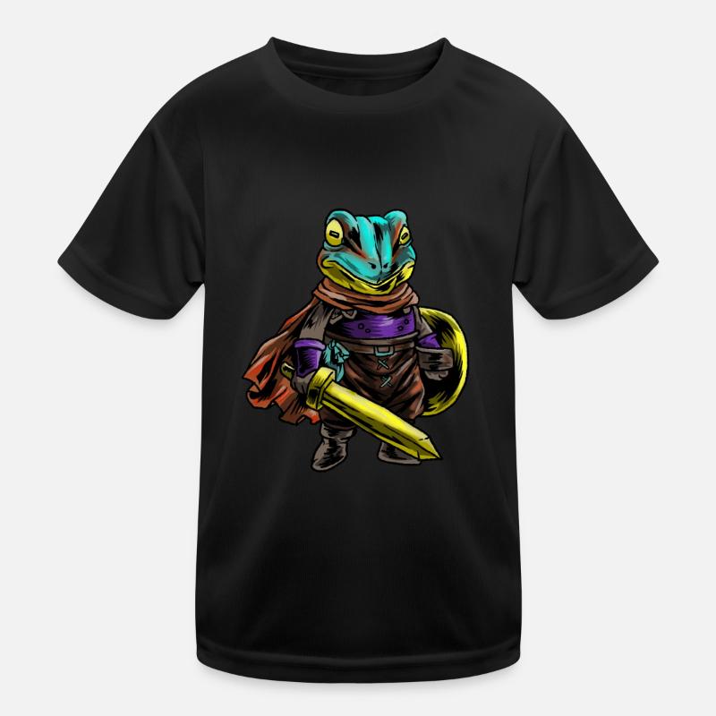 Knight Frog Shield Warrior Sword Cavalier Gift Kids Functional T-Shirt