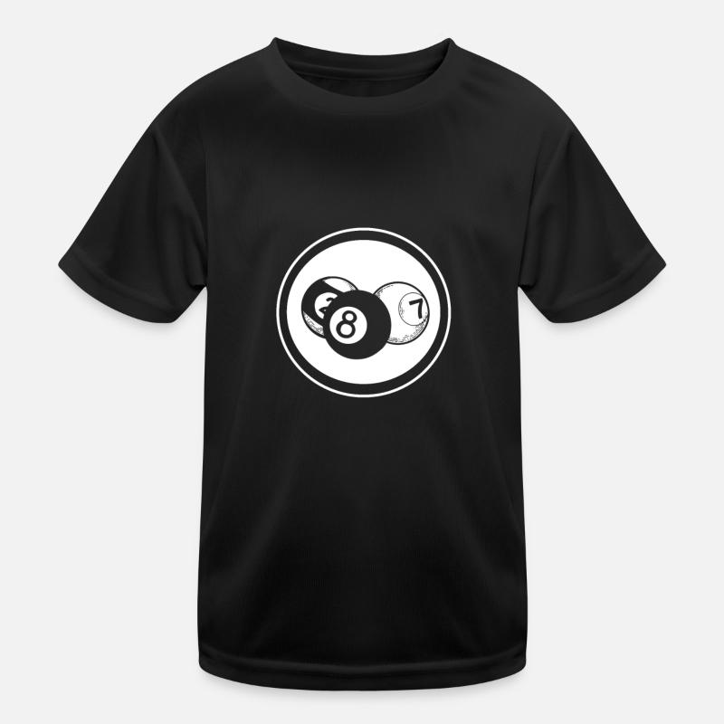 Billards - Kinder Funktions-T-Shirt - Schwarz