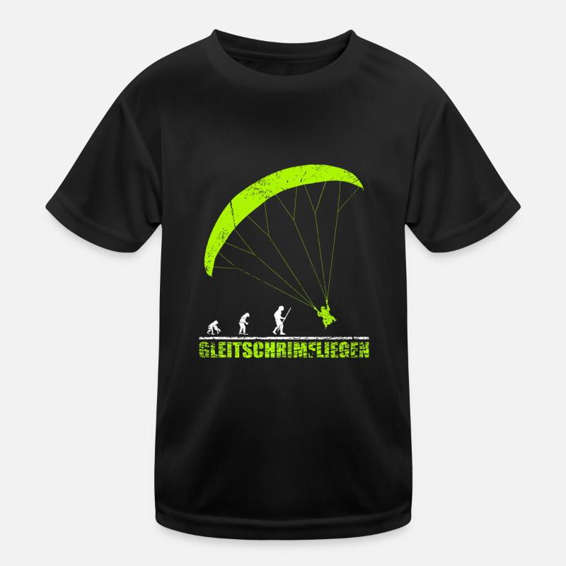 Gleitschirmfliegen Evolution Geschenk Kinder Funktions-T-Shirt