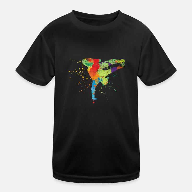 Breakdancer - Kinder Funktions-T-Shirt - Schwarz