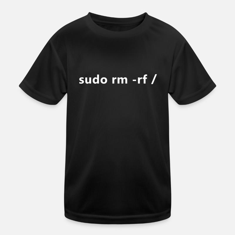 Linux Admin Programmer sudo rm rf / Linux T-shirt sport Enfant