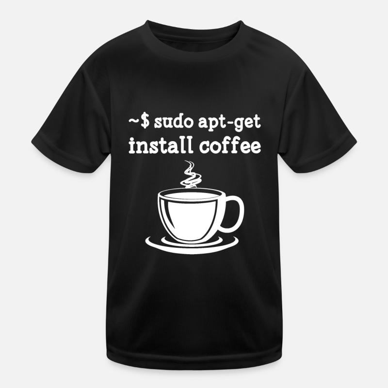 Linux Sudo Apt-Get Install Coffee Kids Functional T-Shirt