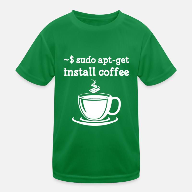 Sudo Apt-Get Install Coffee Linux Kinder Funktions-T-Shirt