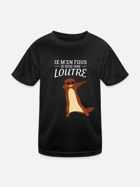 Je M'en Fous Dabbing Loutre Dab Dance - Kids Functional T-Shirt - black - Front
