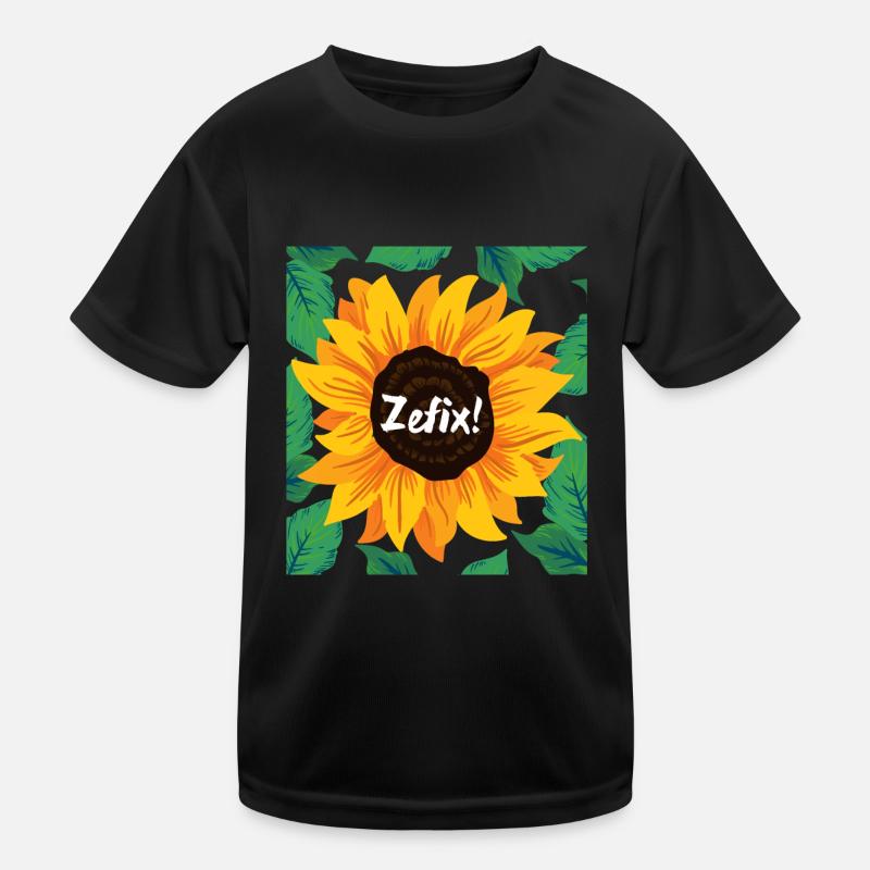 Zefix Sonnenblume Kinder Funktions-T-Shirt