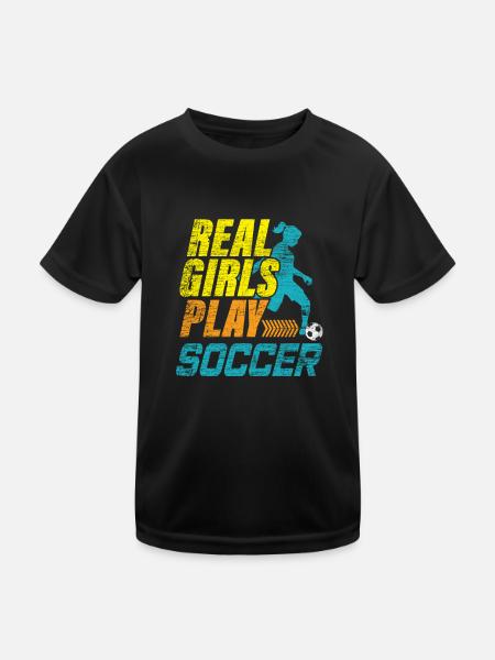 Frauenfußball Fußball - Kinder Funktions-T-Shirt - Schwarz - Vorne
