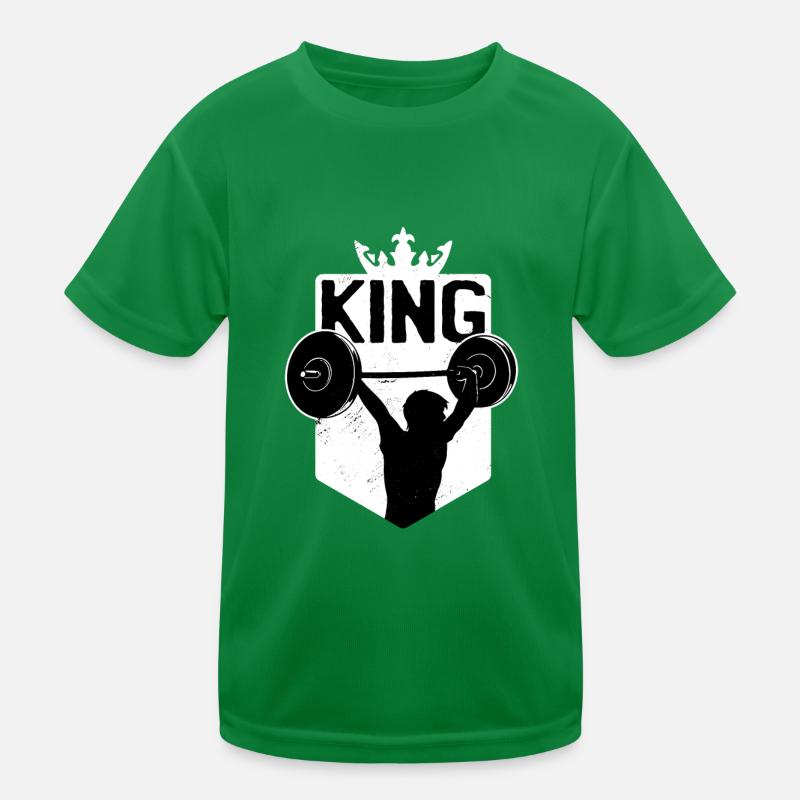 Krafttraining King und Queen Hanteltraining King Kinder Funktions-T-Shirt
