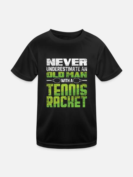 Tennis grandpa - Kids Functional T-Shirt - black - Front